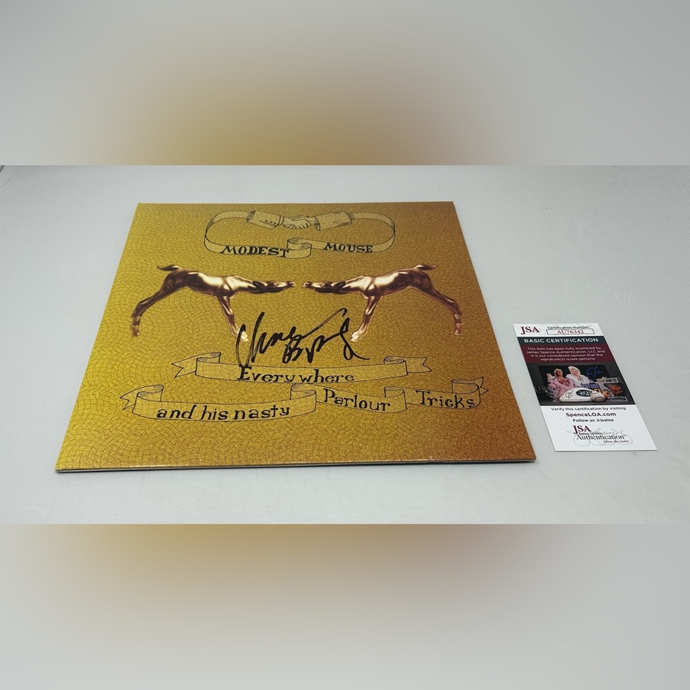 Isaac Brock signed Modest Mouse Everywhere Nasty Parlourβ Tricks Album JSA COA